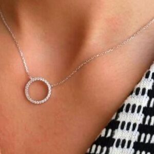 Sterling Silver Circle Pendant Necklace